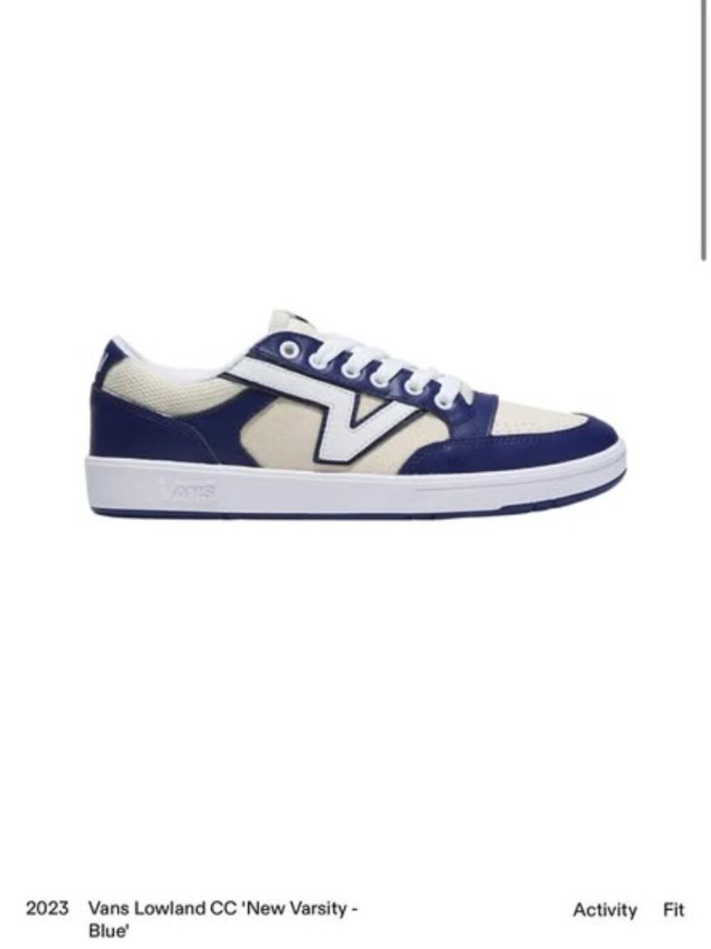 Lowland New Varsity Blue and White Comfy Cush Vans